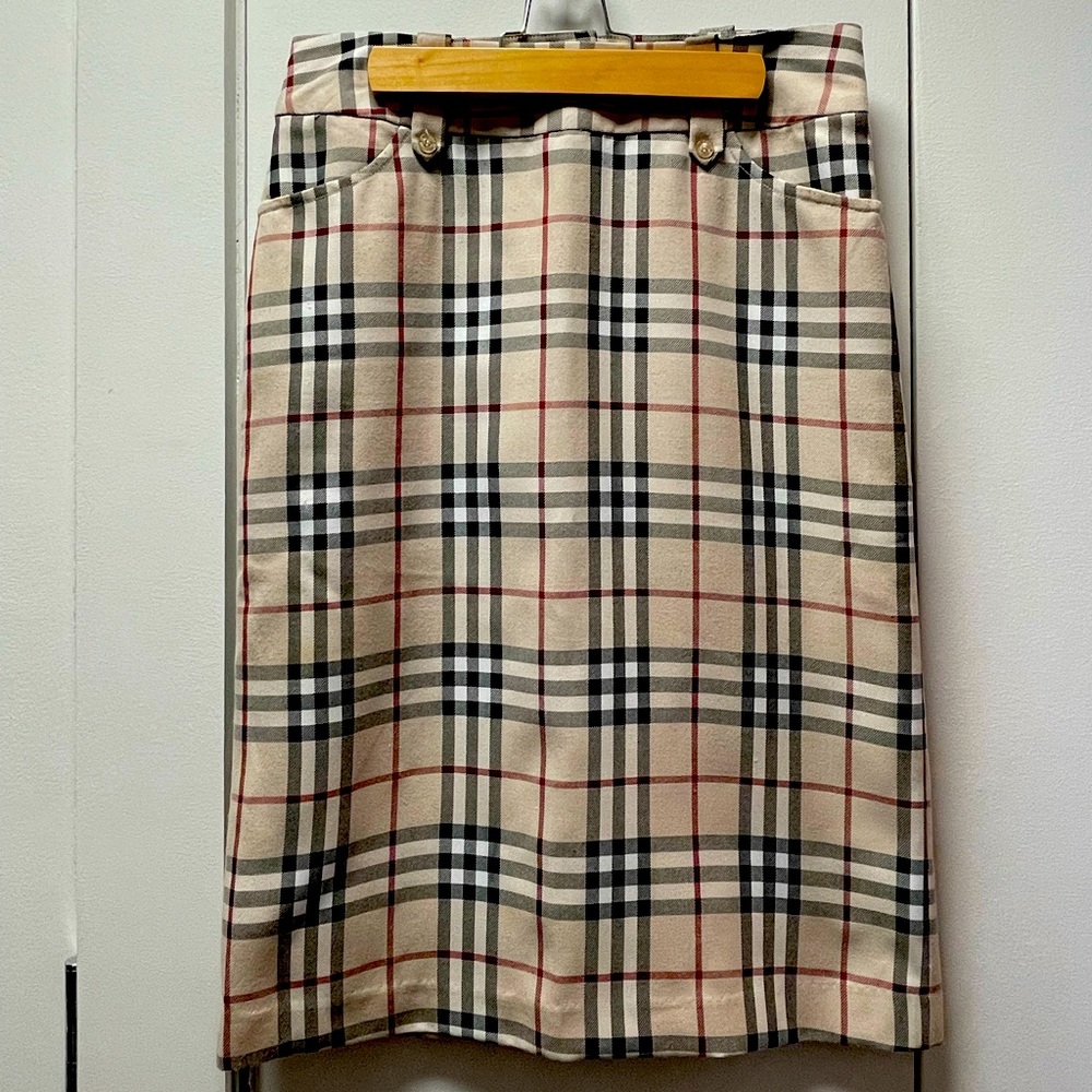 Burberry Tartan Pencil Skirt